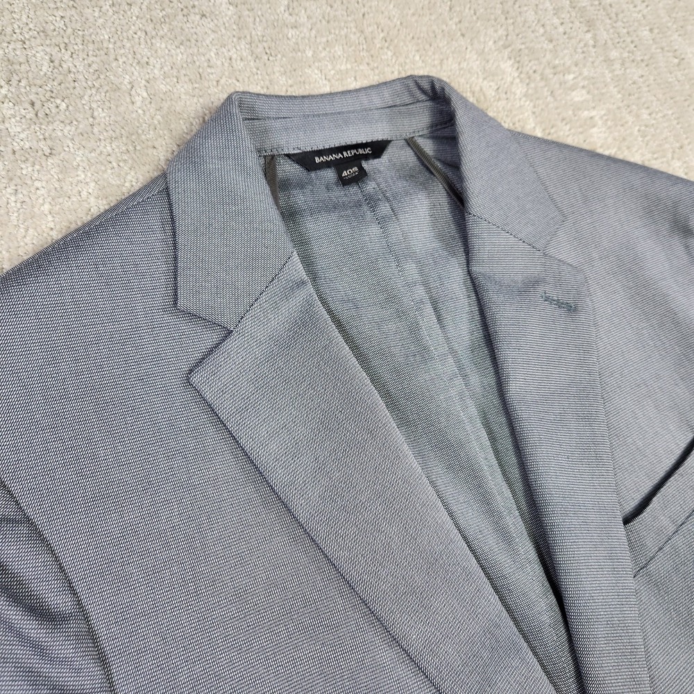 Banana Republic Blazer Men 40S Gray Unstructured Lightweight Travel Stretch